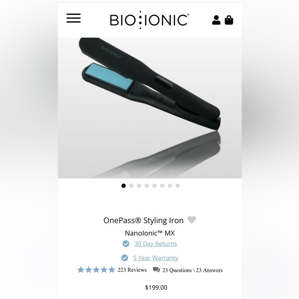 NEW Bio Ionic OnePass® Styling 1” Iron